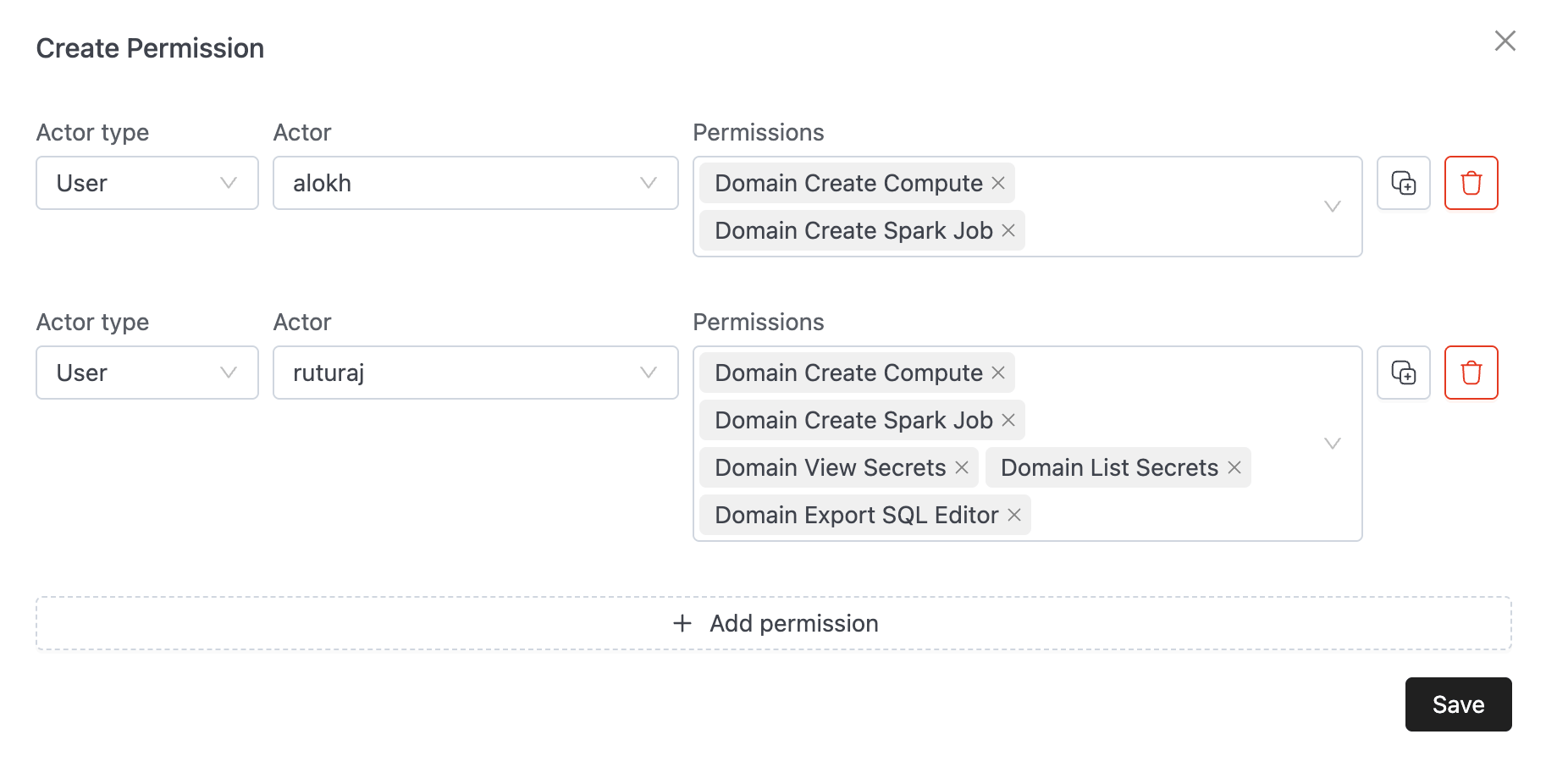 Add Domain Member Permissions | IOMETE