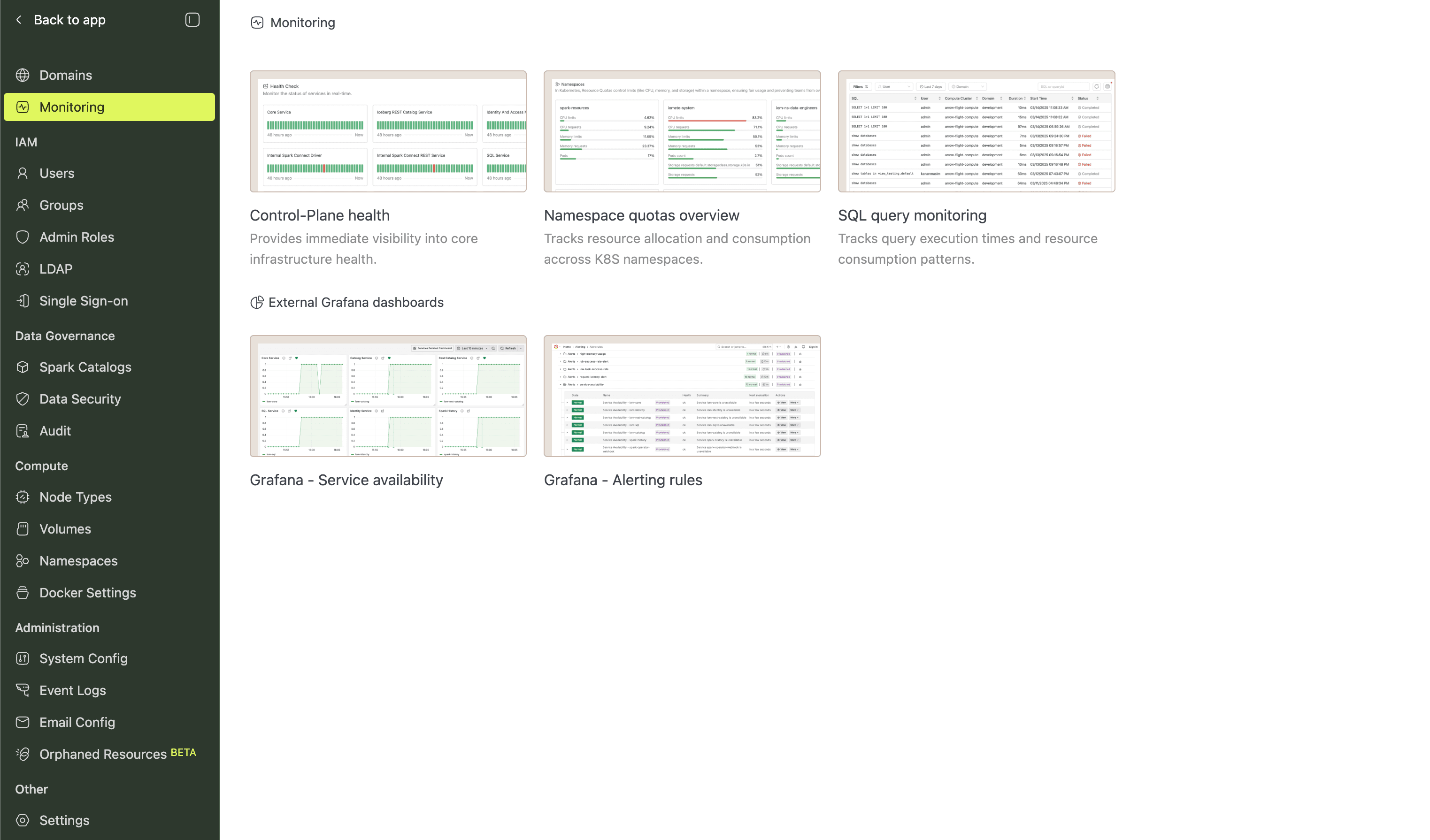 Admin Portal page | IOMETE