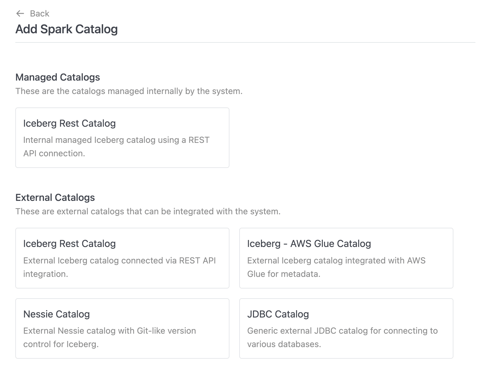 Spark Catalog create | IOMETE