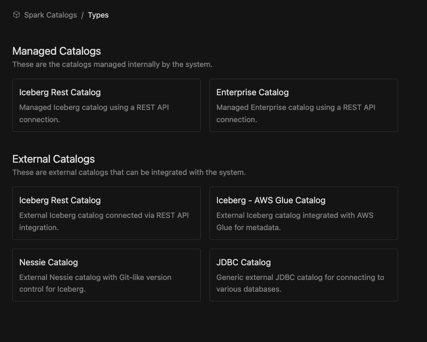 Spark Catalog create | IOMETE