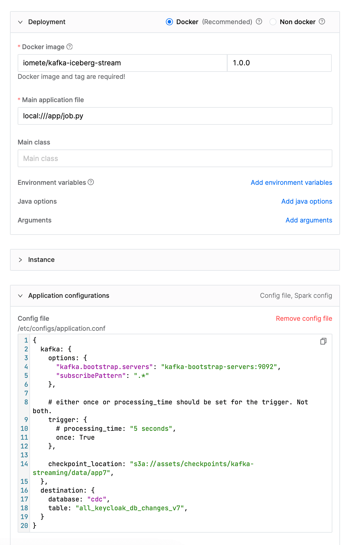 IOMETE Spark Jobs Create kafka streaming | IOMETE