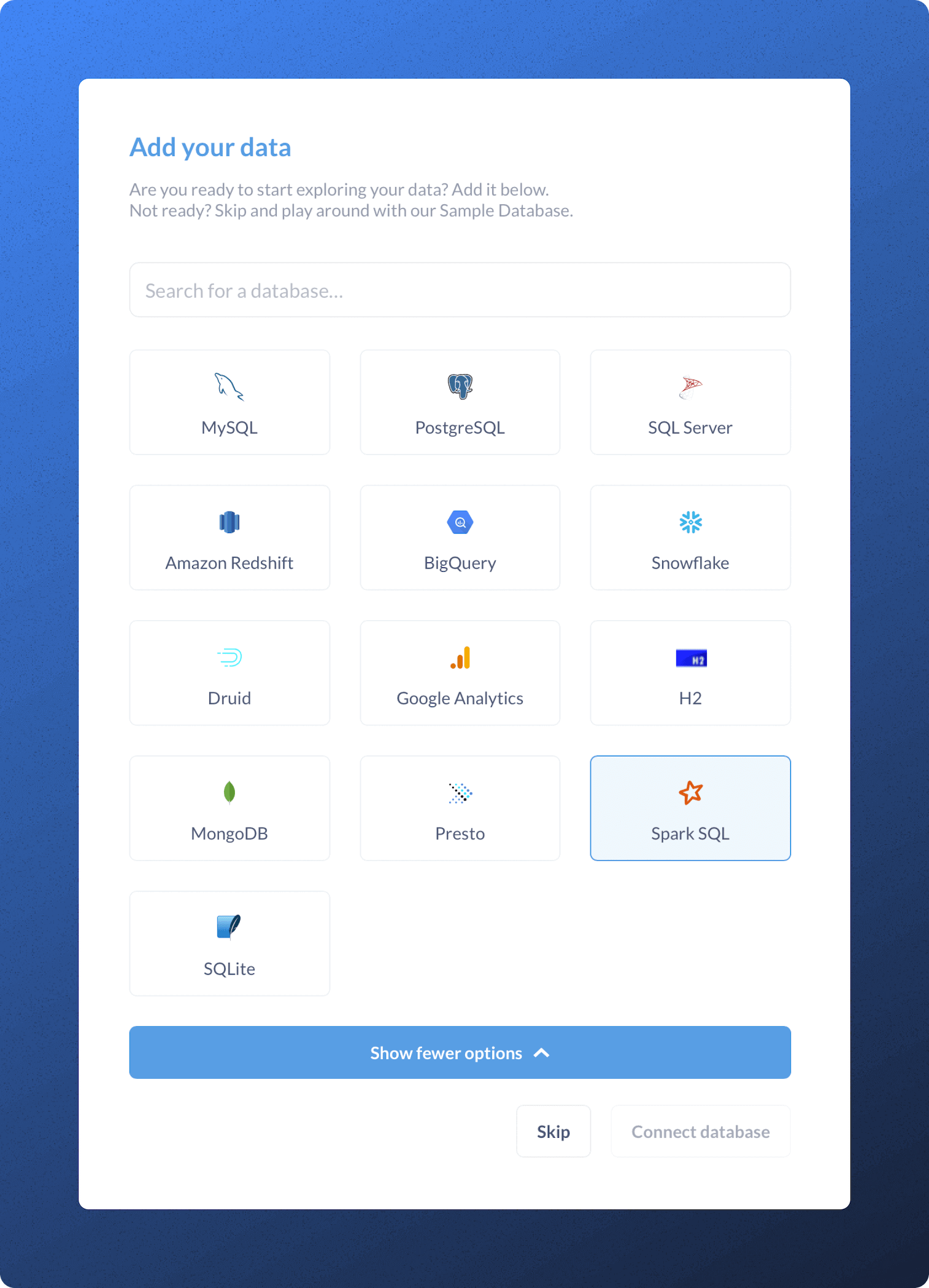 Choose datasource