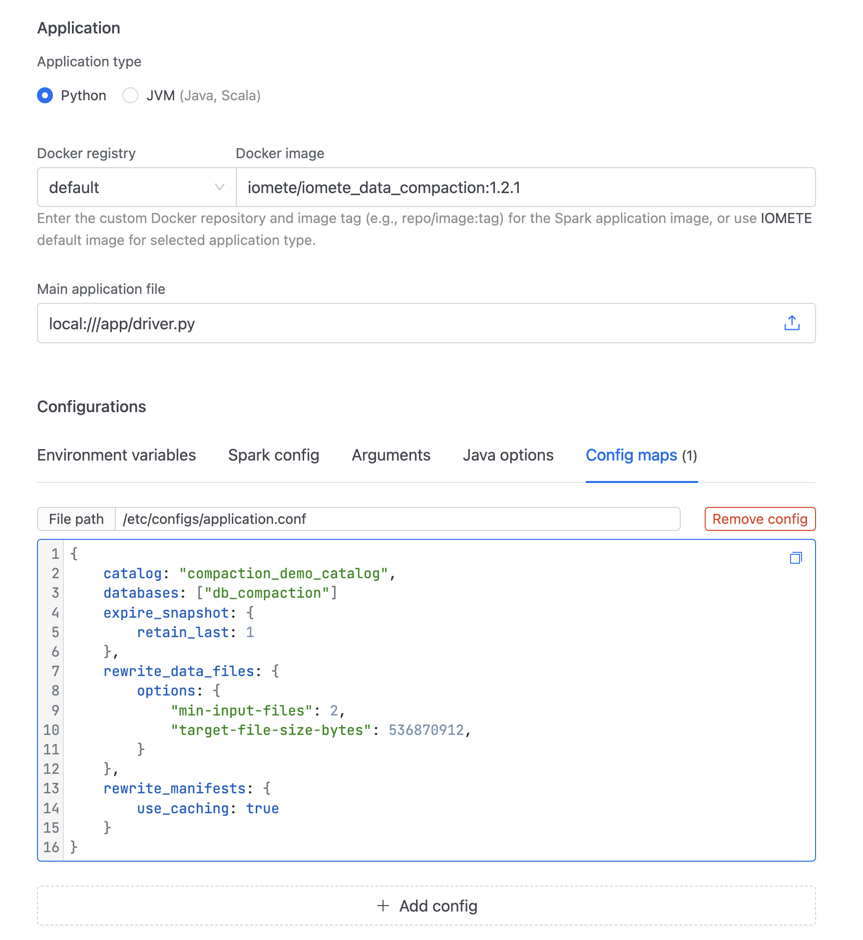 compaction-config | IOMETE