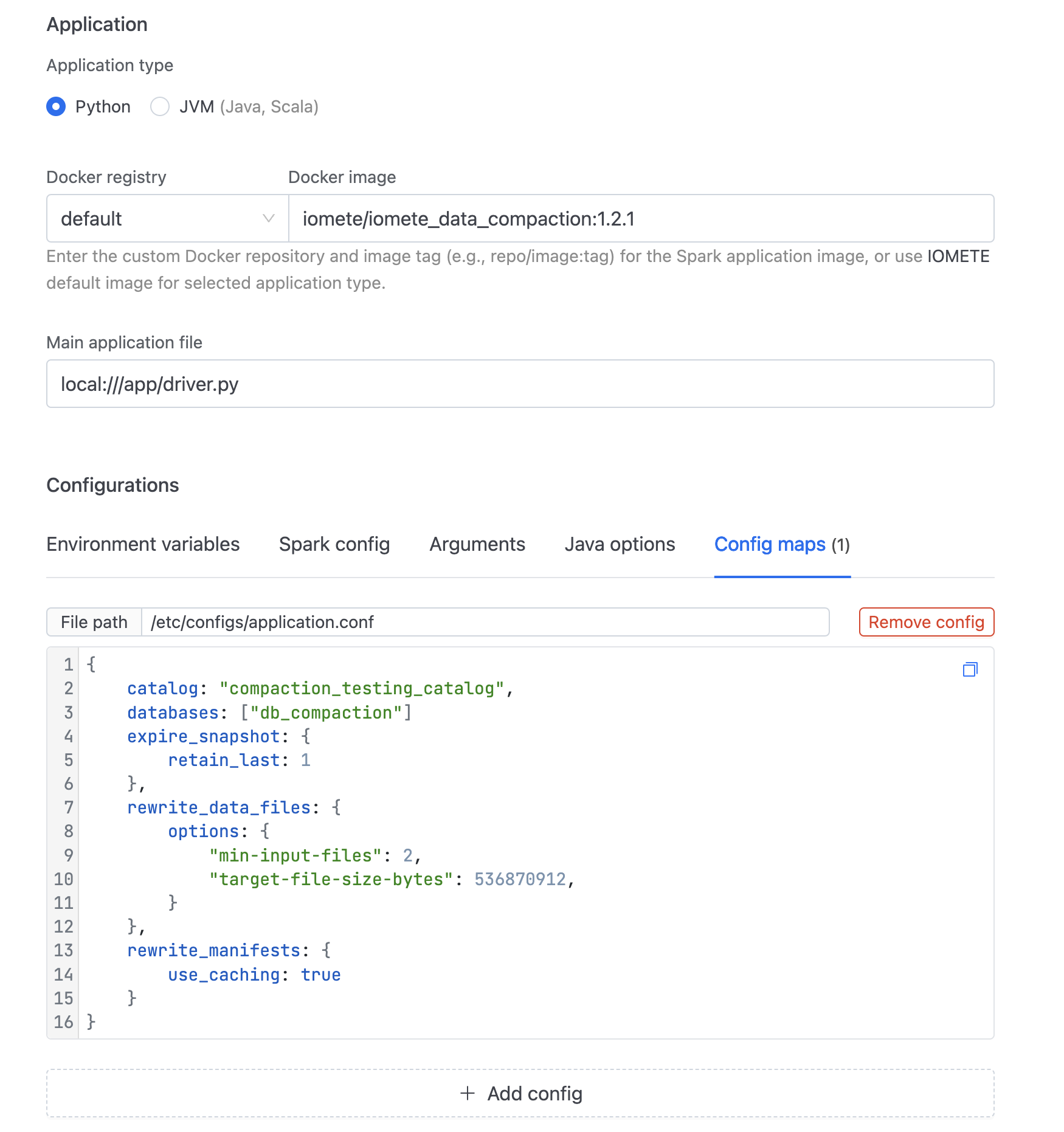 compaction-config | IOMETE