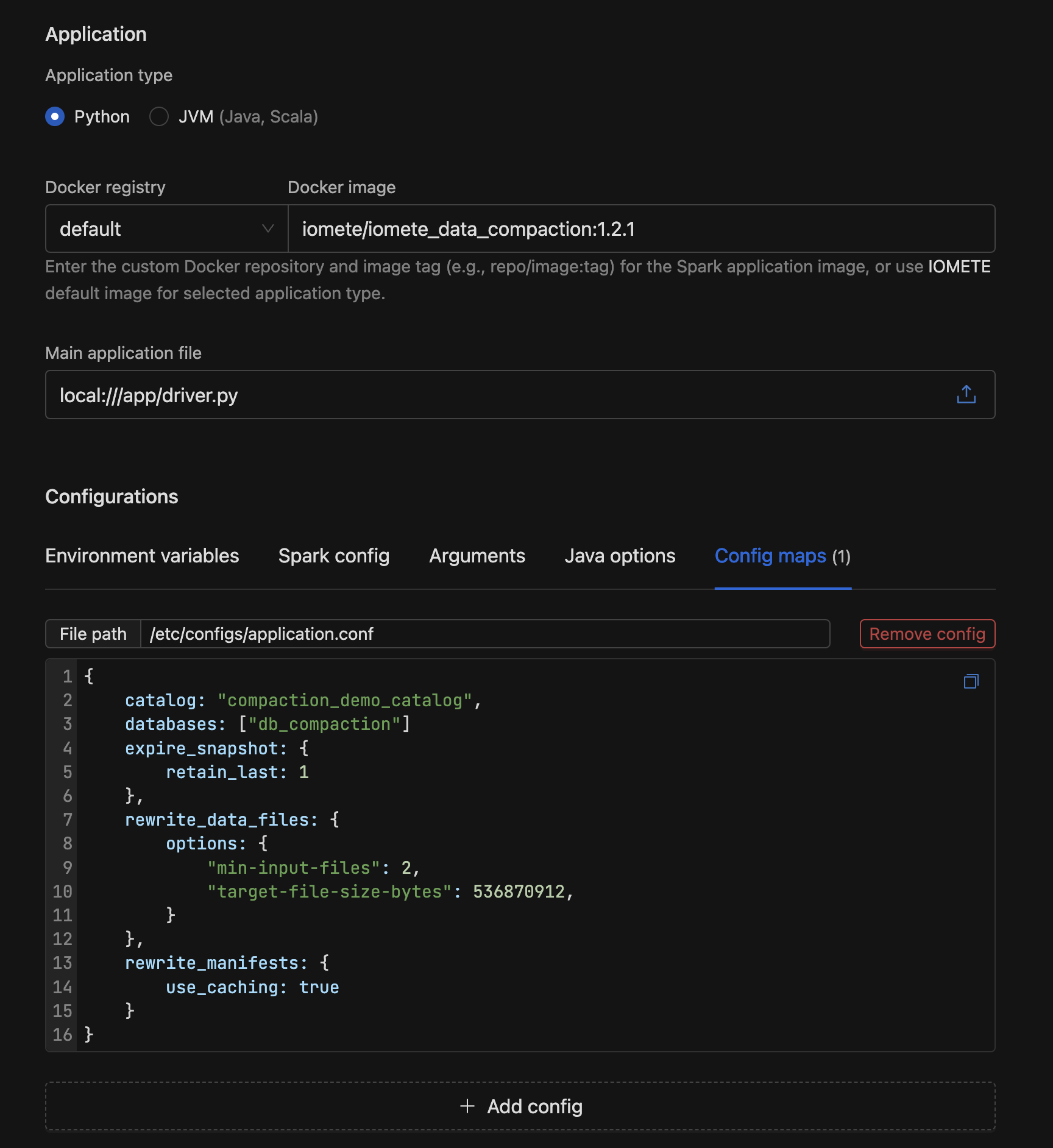 compaction-config | IOMETE