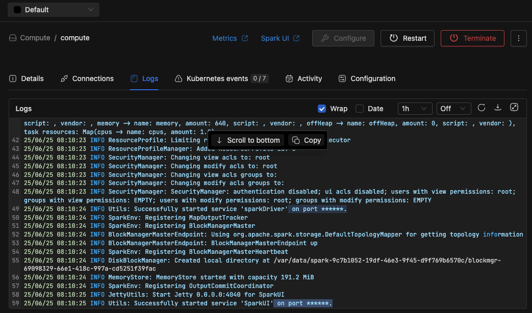 Compute log masking | IOMETE