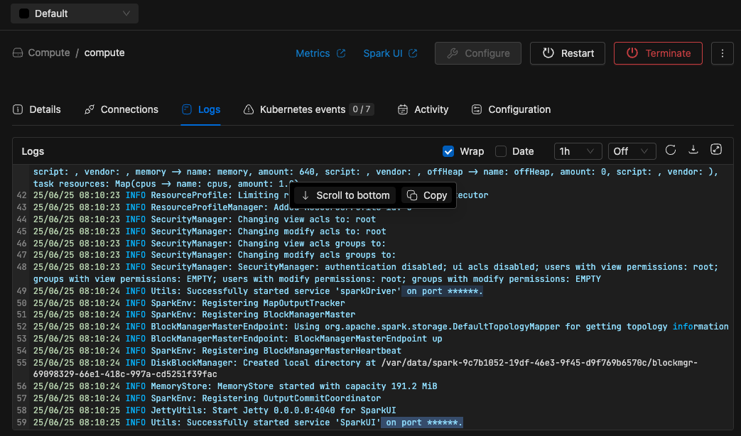 Compute log masking | IOMETE