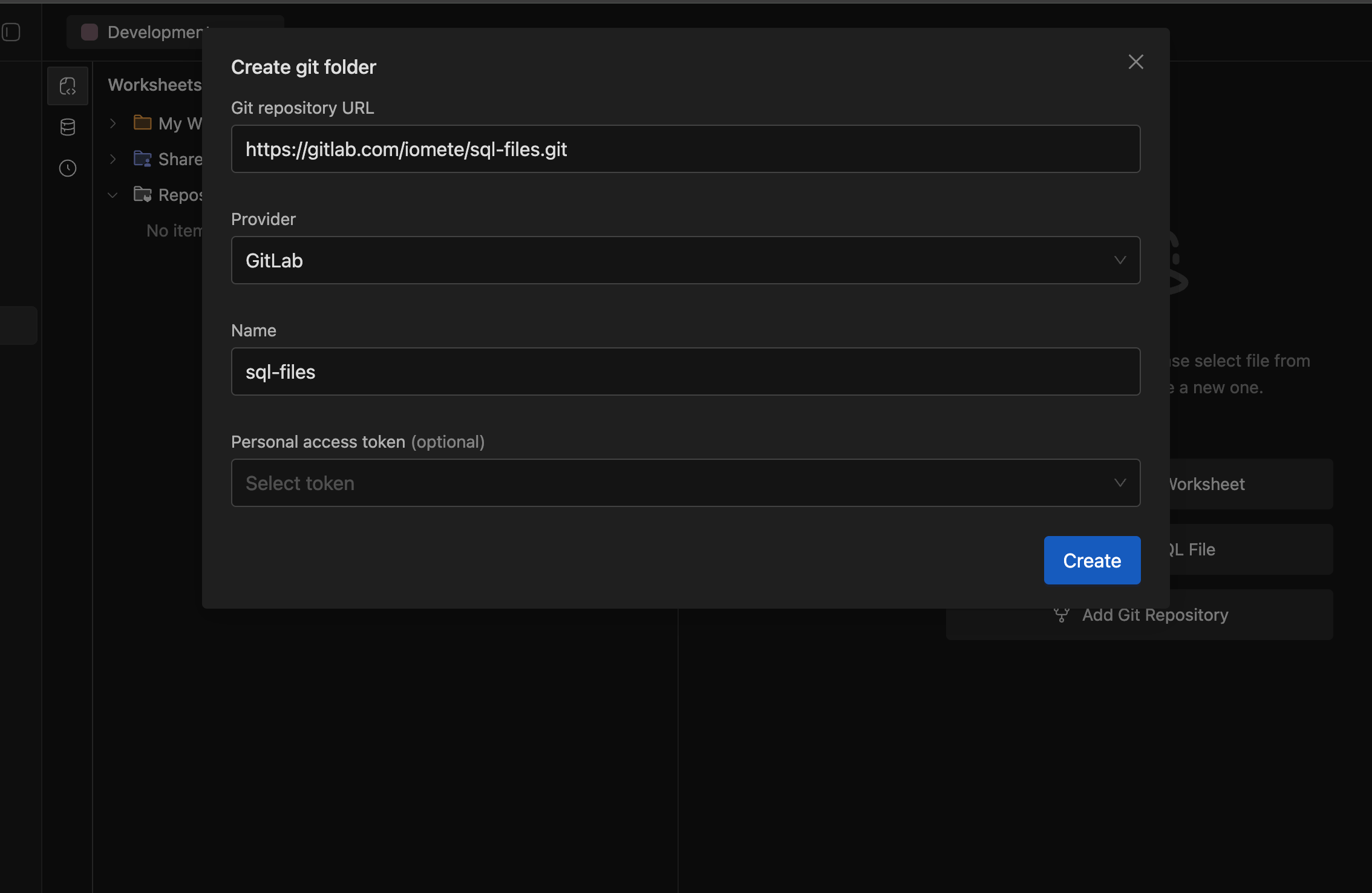create git folder | IOMETE