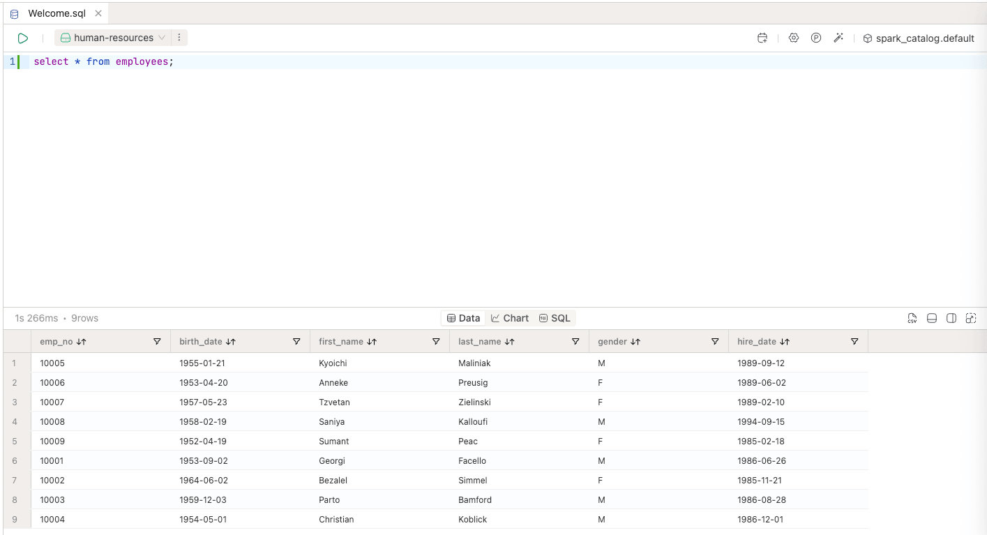 CSV export from SQL Editor | IOMETE