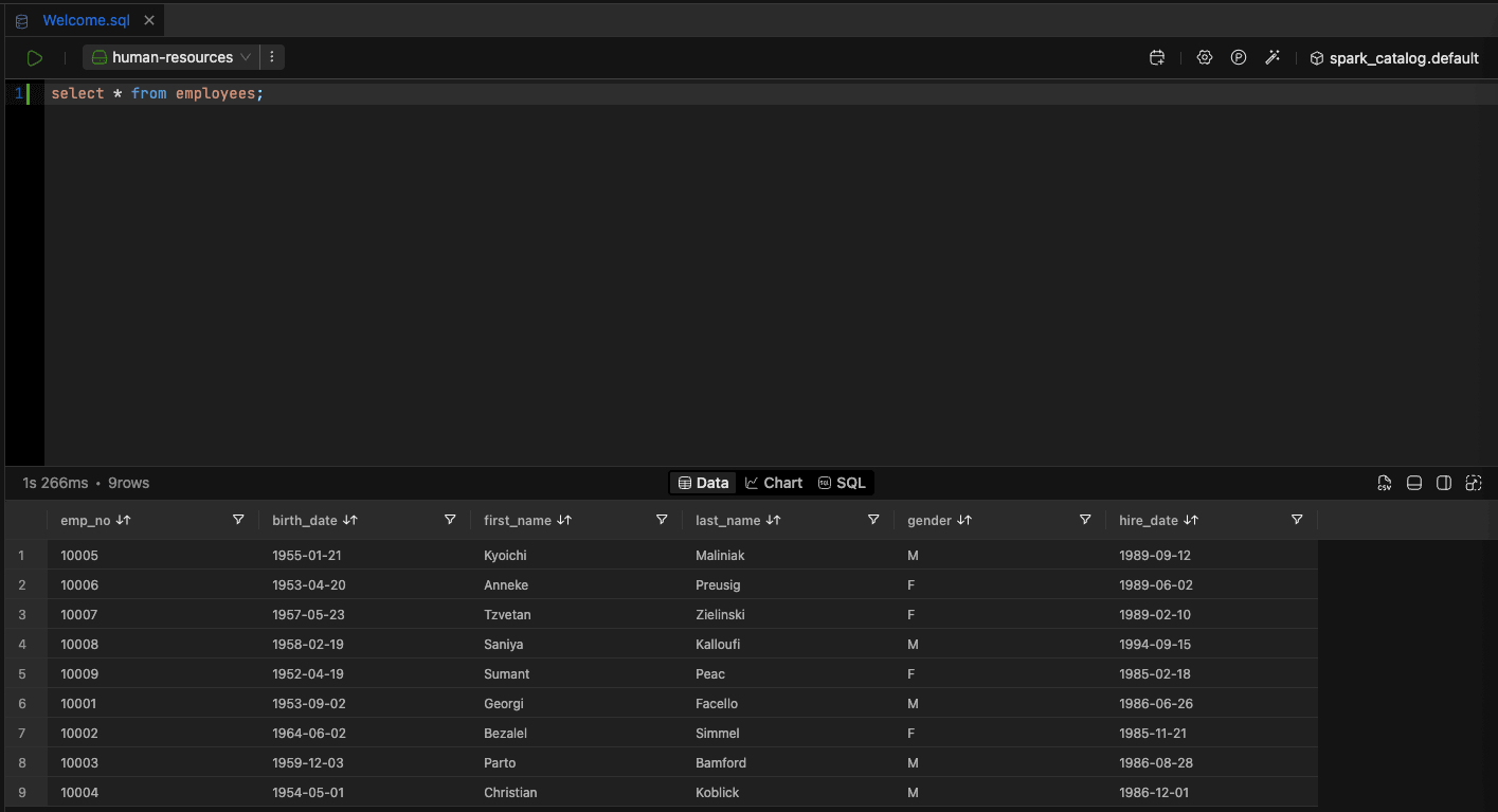CSV export from SQL Editor | IOMETE