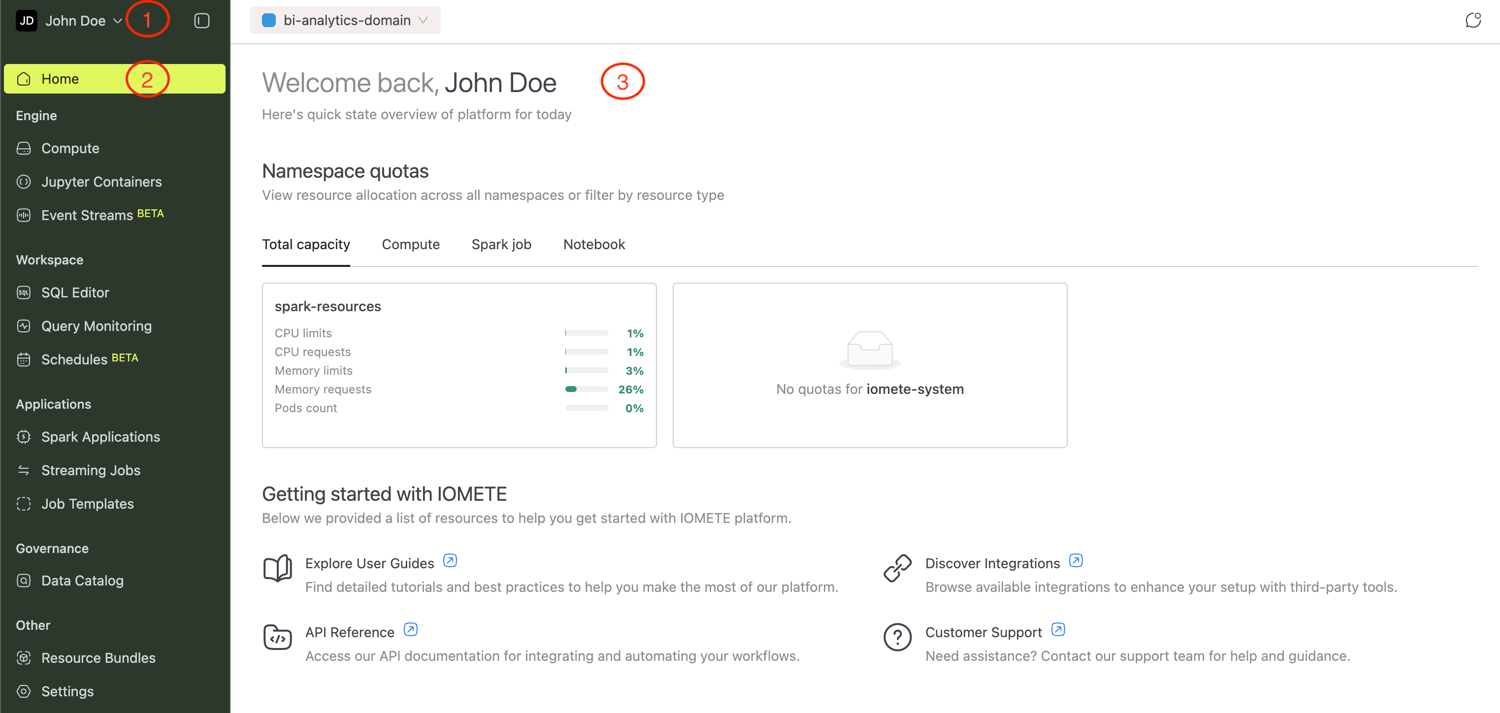 IOMETE Platform layout | IOMETE