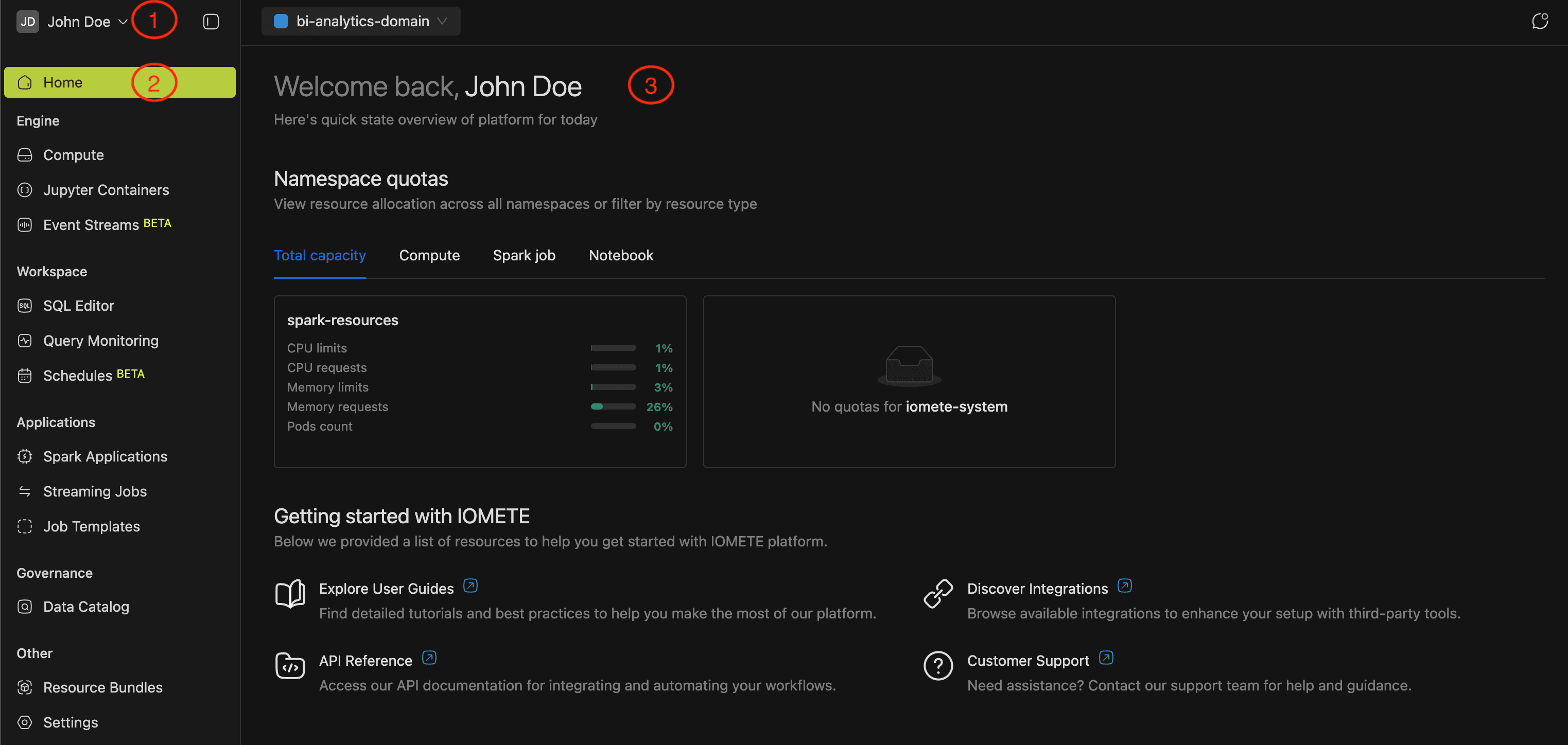 IOMETE Platform layout | IOMETE