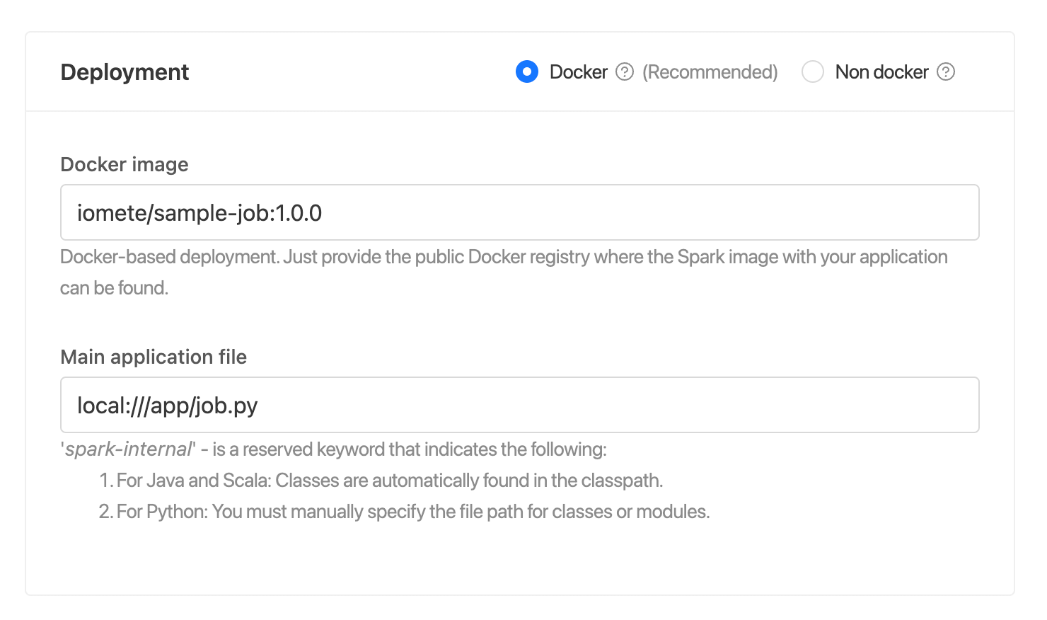 Spark application config | IOMETE