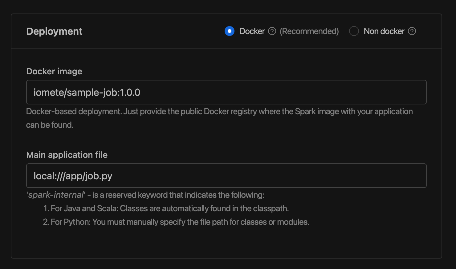Spark application config | IOMETE