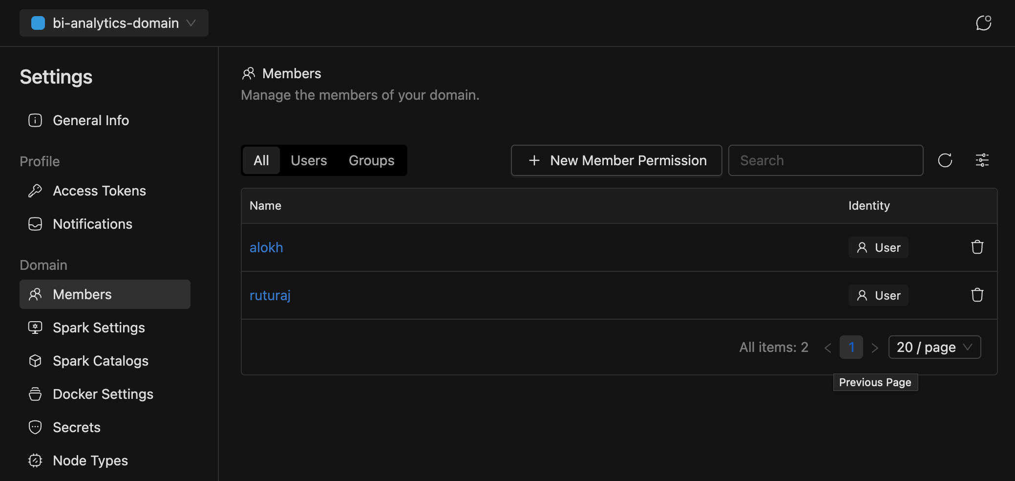 Domain Members List | IOMETE