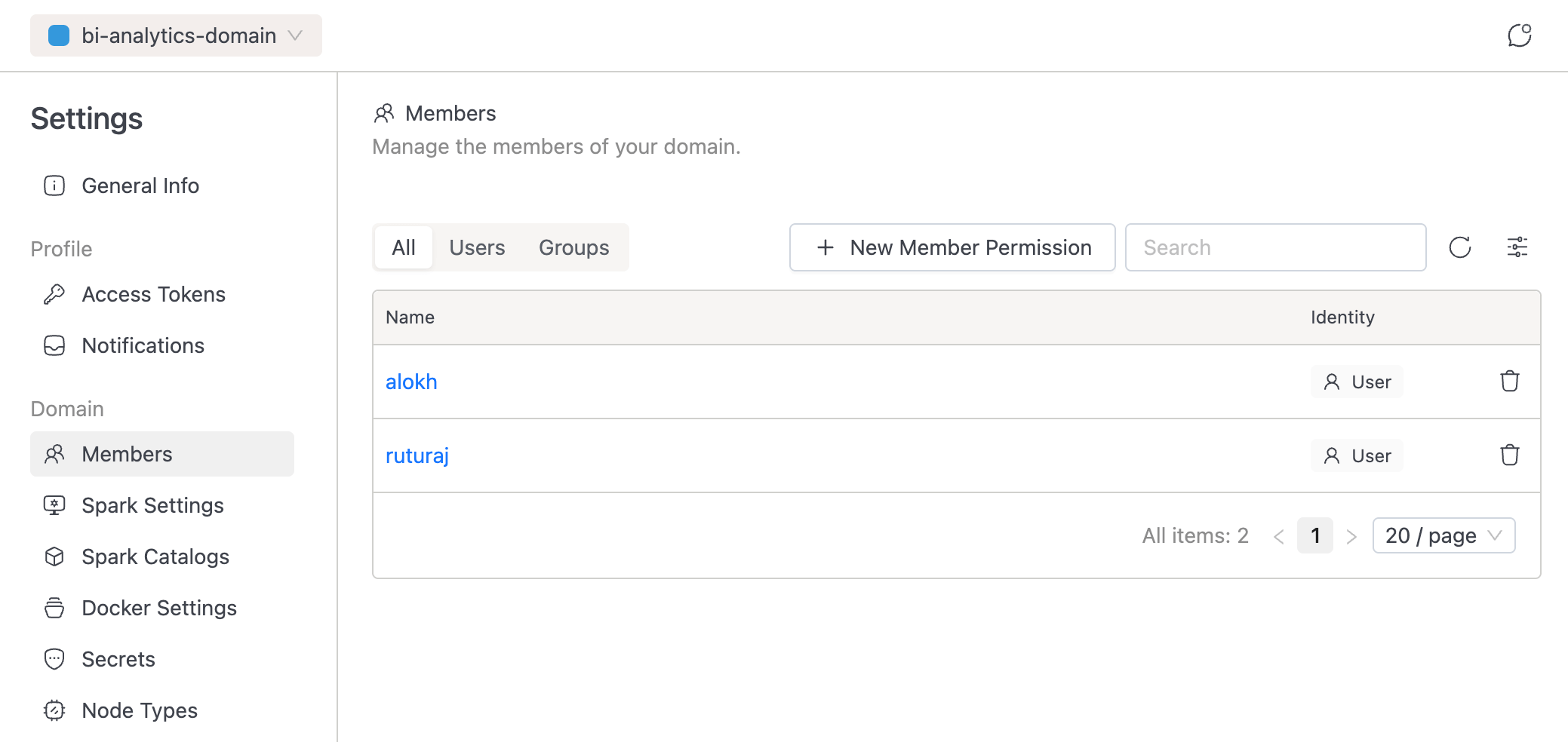 Domain Members List | IOMETE