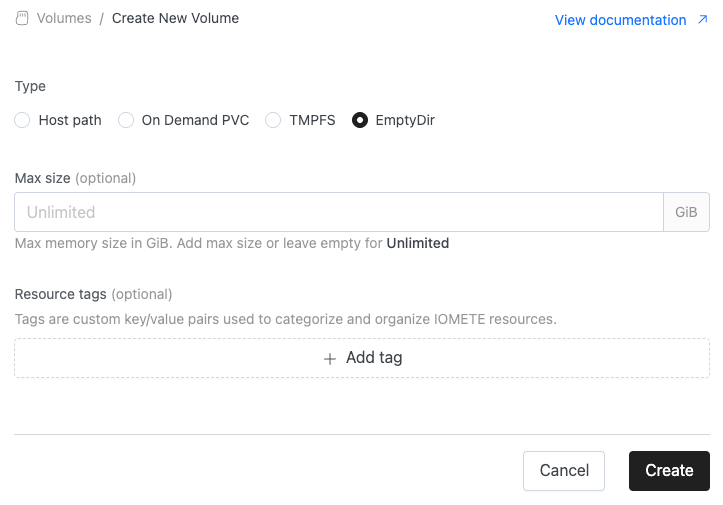 On Demand PVC create | IOMETE