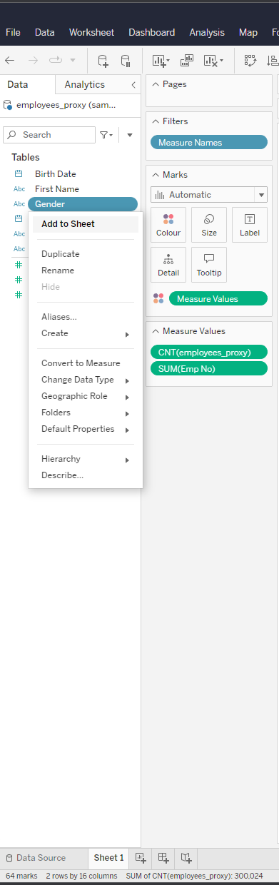 gender sheet tableau | IOMETE