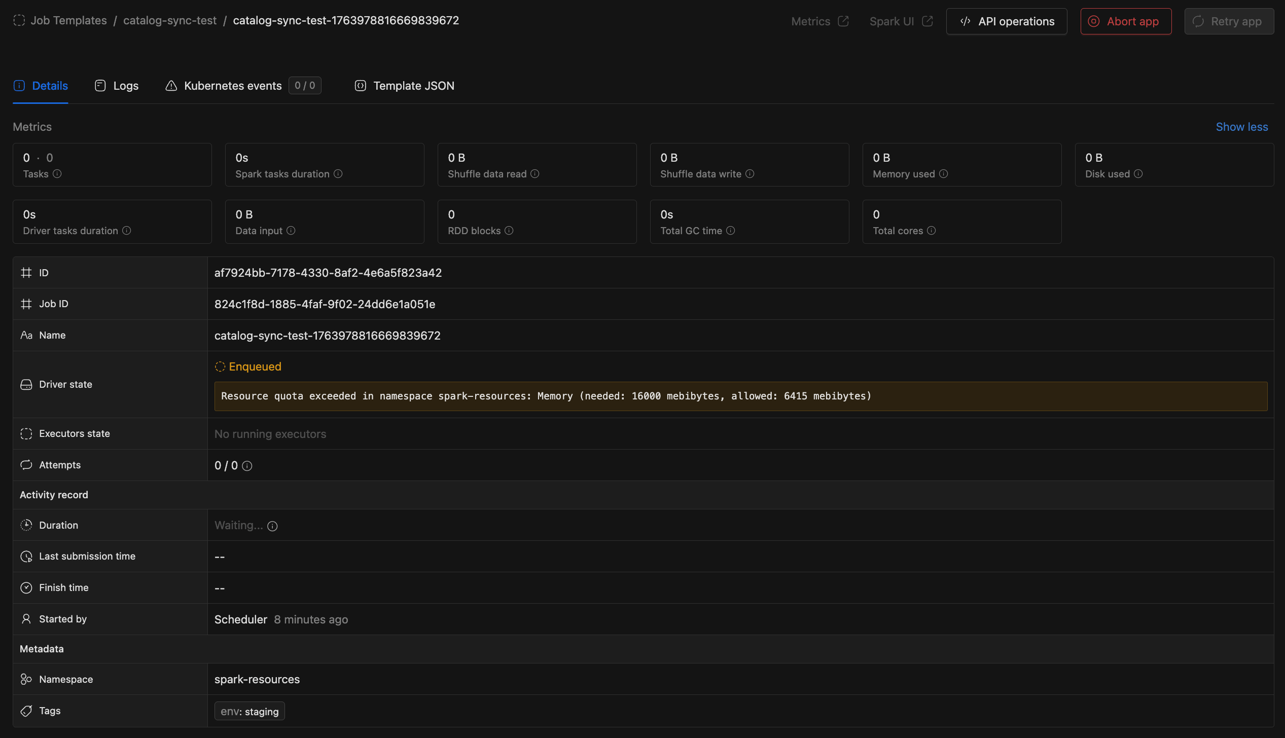 Job queue visibility | IOMETE