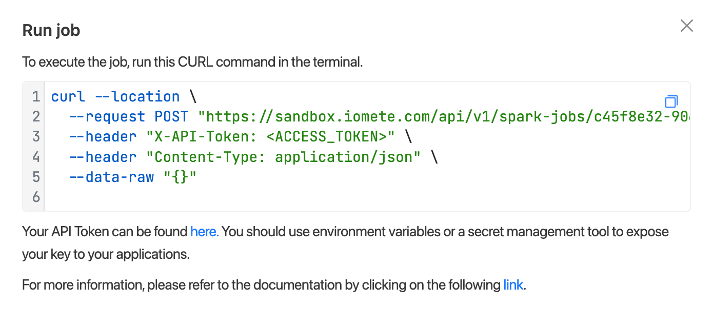 Run Spark Job with API | IOMETE