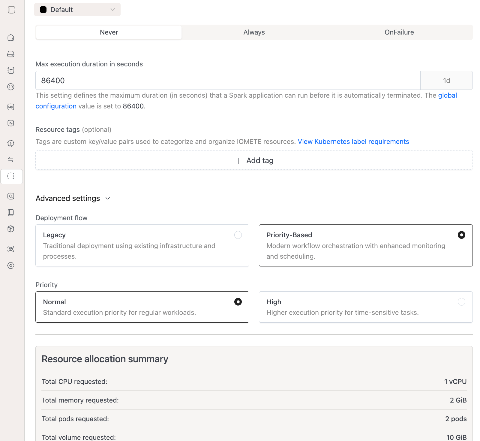 Job Update Page | IOMETE