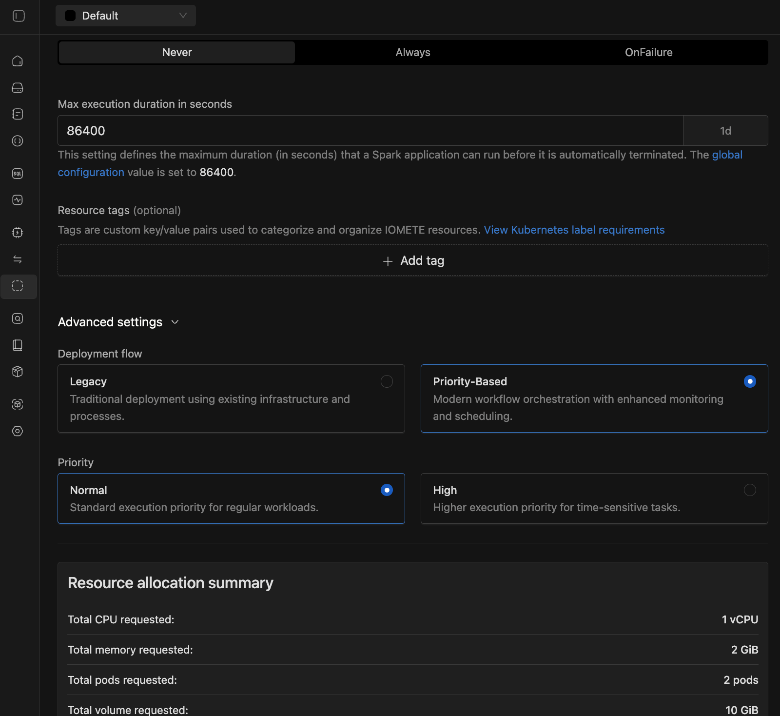 Job Update Page | IOMETE