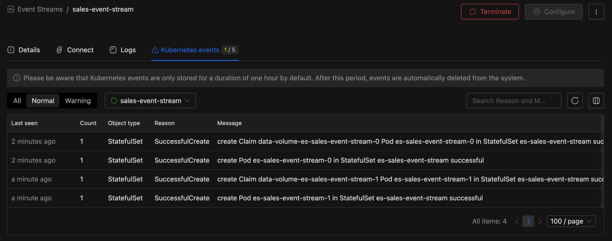 Kubernetes events | IOMETE
