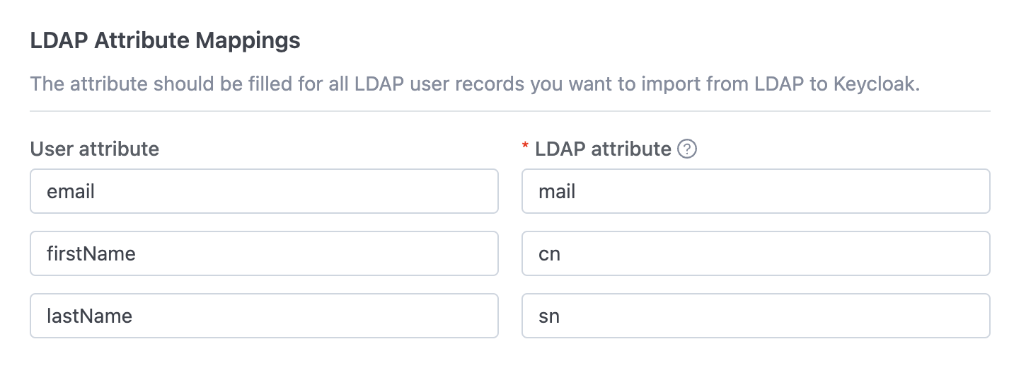 LDAP configuration attribute mappings | IOMETE