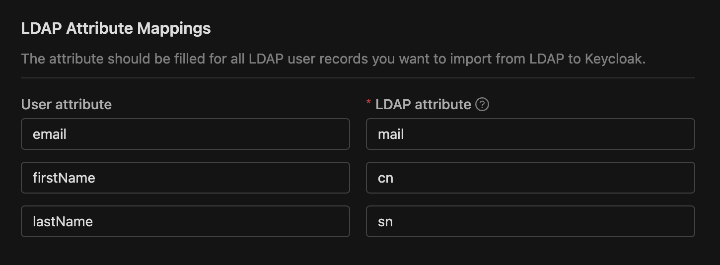 LDAP configuration attribute mappings | IOMETE