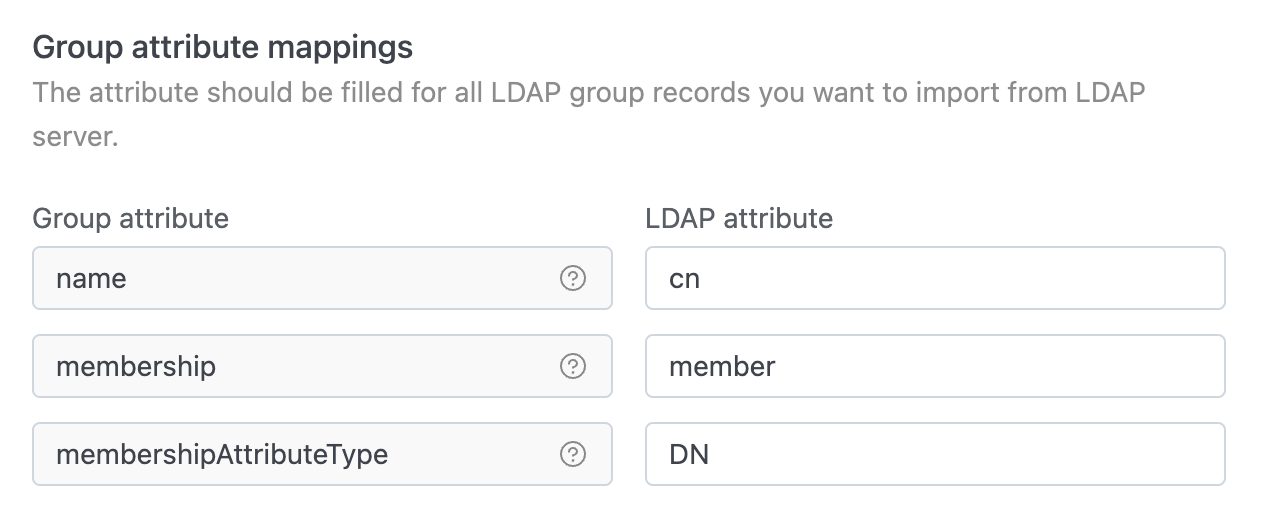 LDAP configuration group attribute mappings | IOMETE