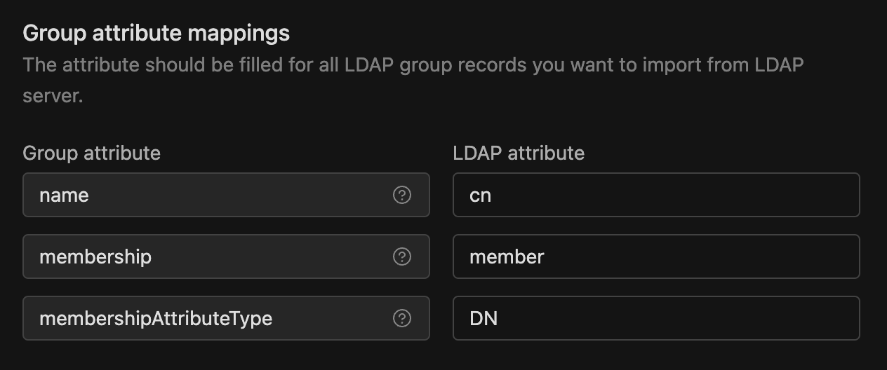 LDAP configuration group attribute mappings | IOMETE