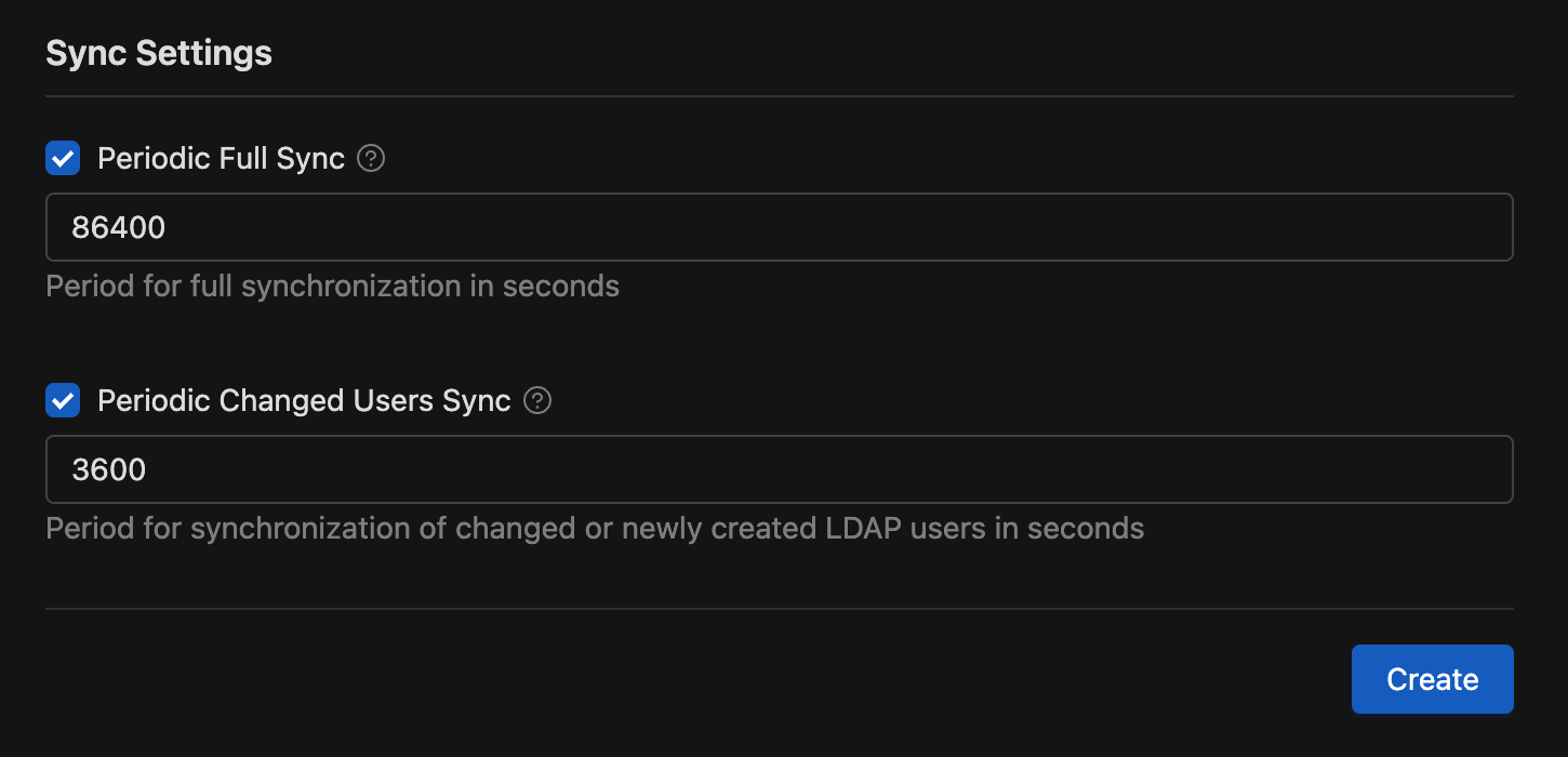 LDAP configuration sync settings | IOMETE
