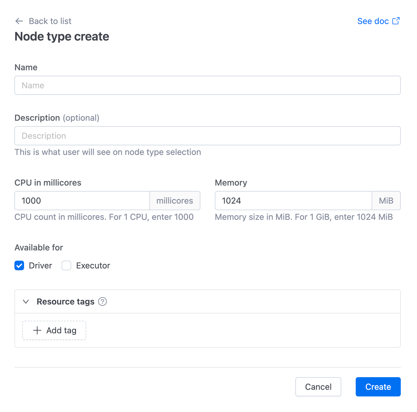 Node type create | IOMETE