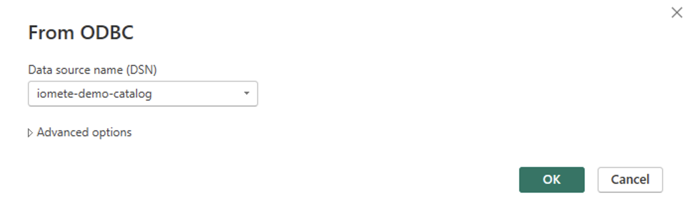 Power BI data source name | IOMETE