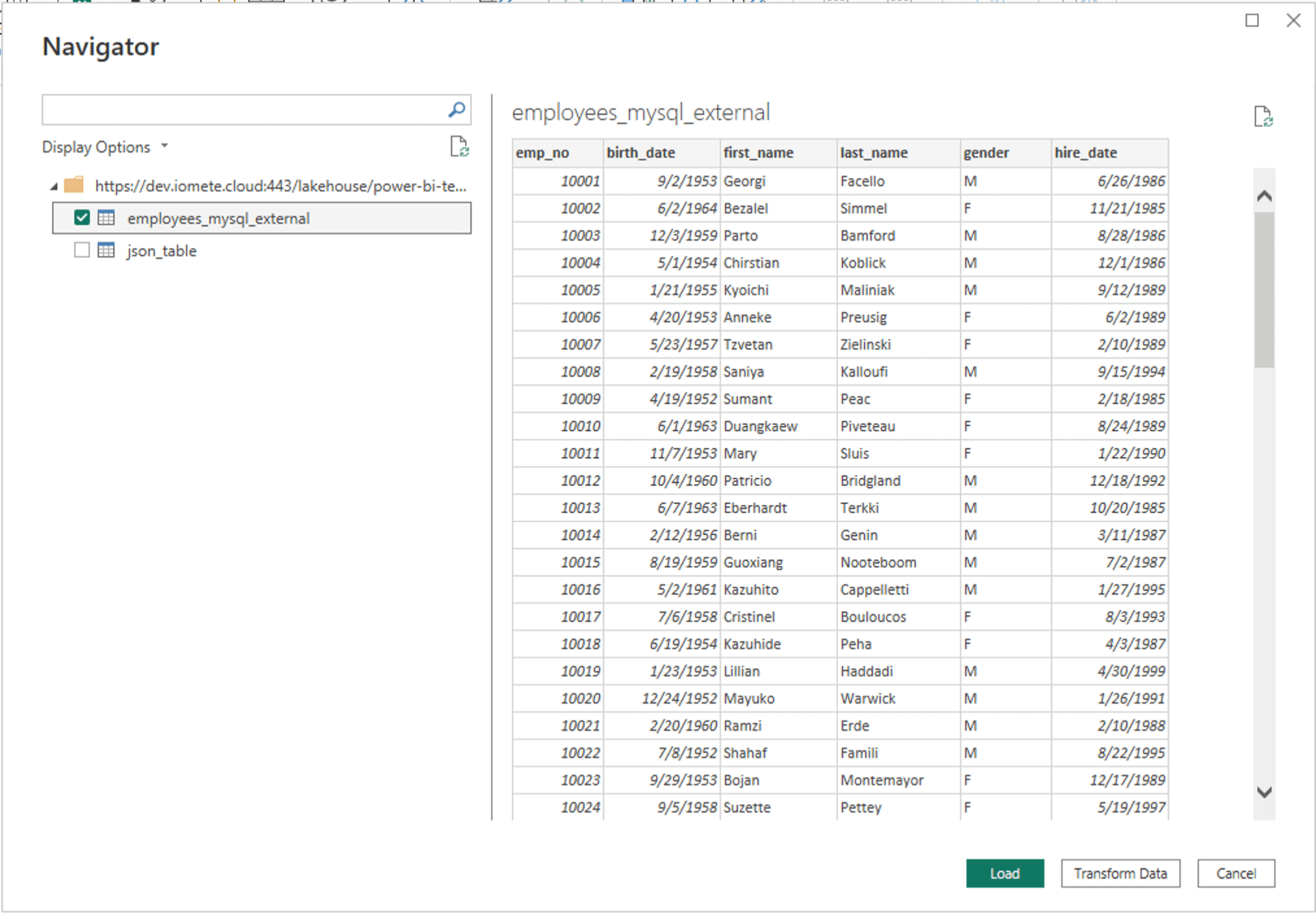 Power BI navigator | IOMETE