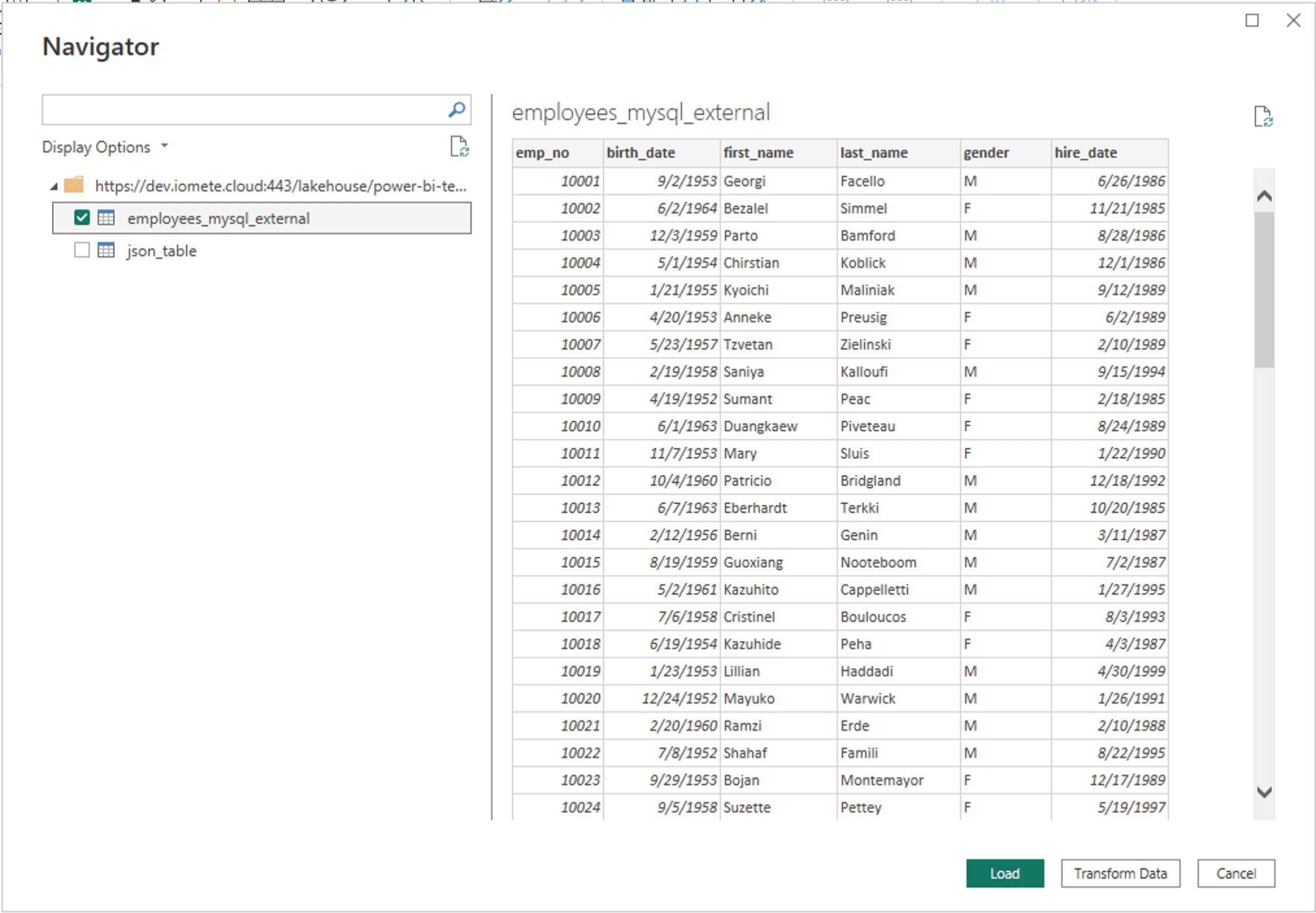 Power BI navigator | IOMETE