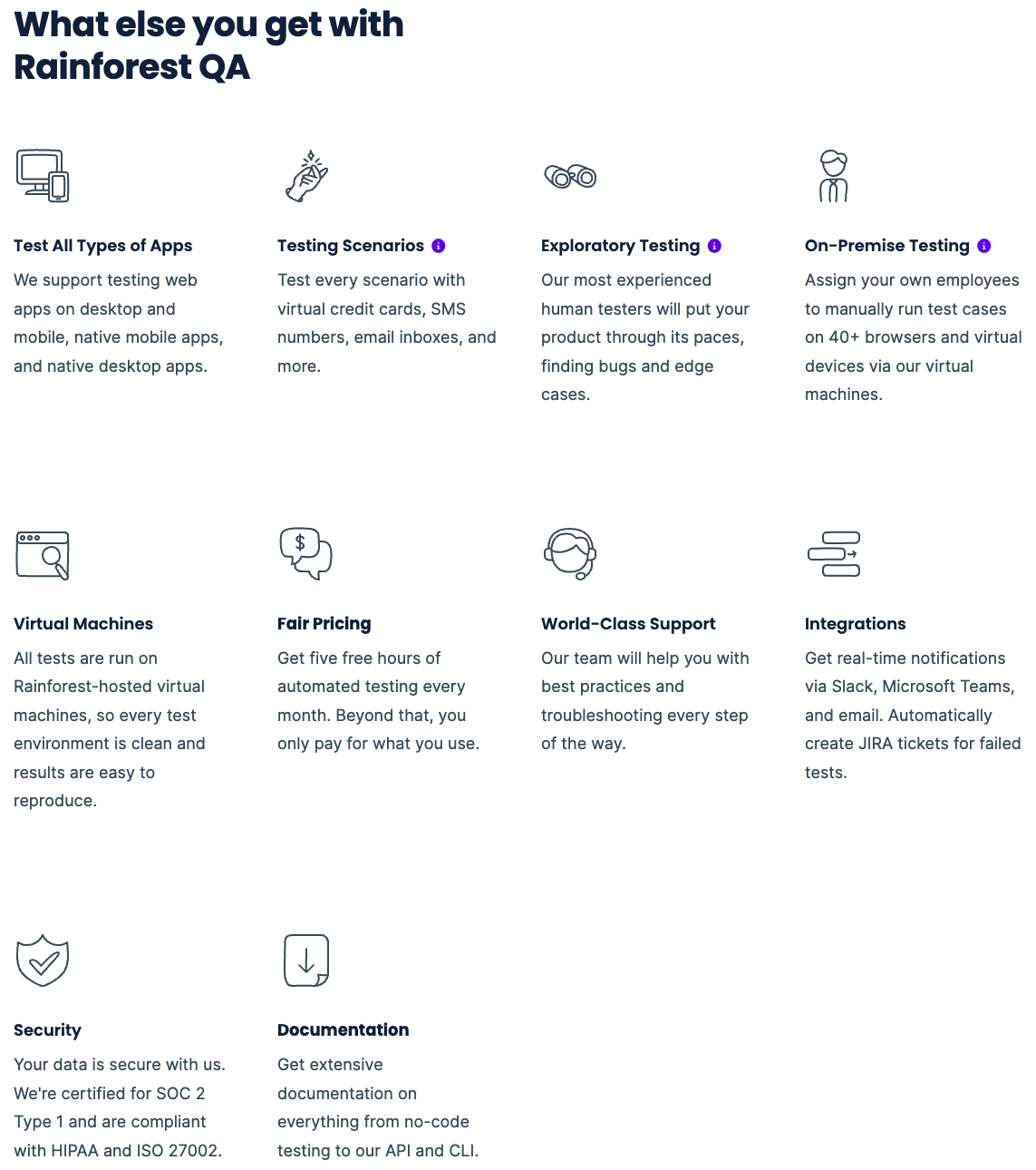 Rainforest QA dashboard