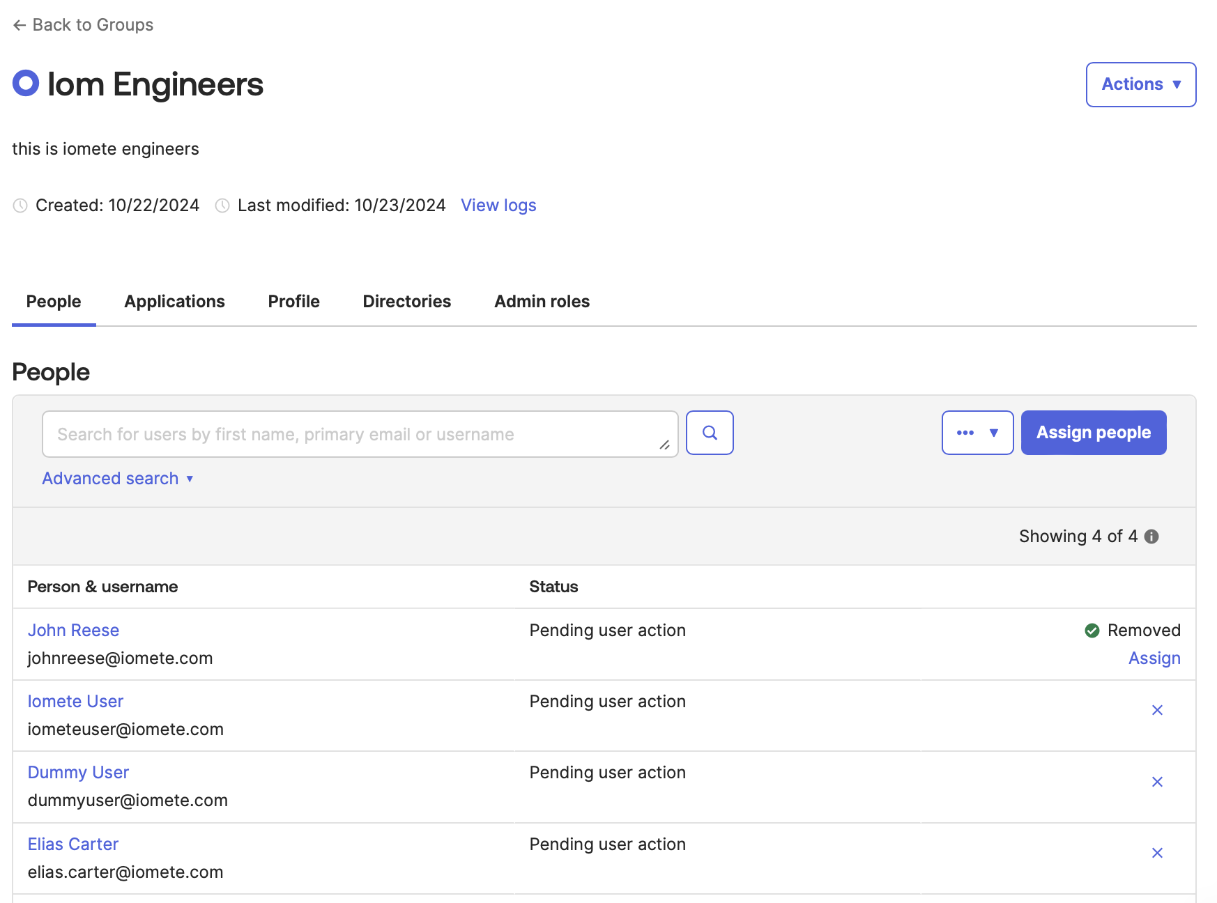 Remove a user from a group in Okta | IOMETE