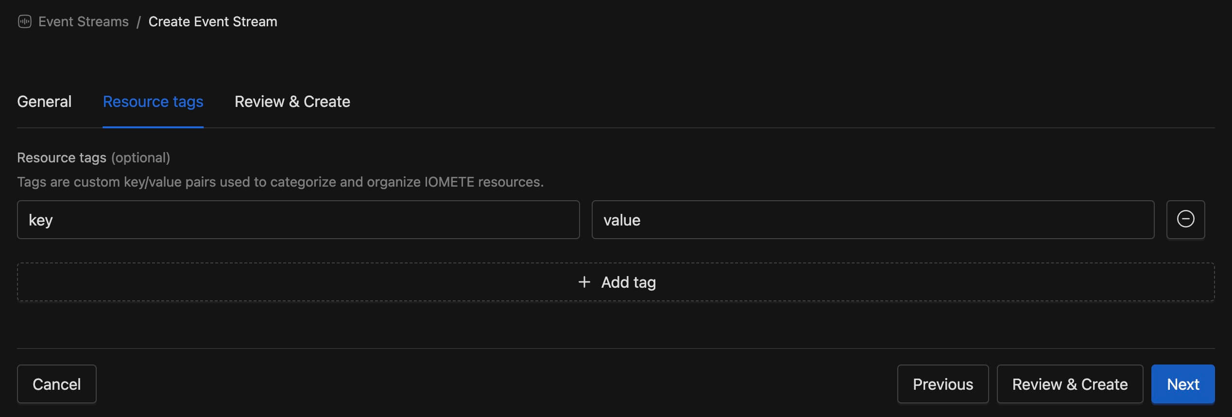 Resource tags | IOMETE