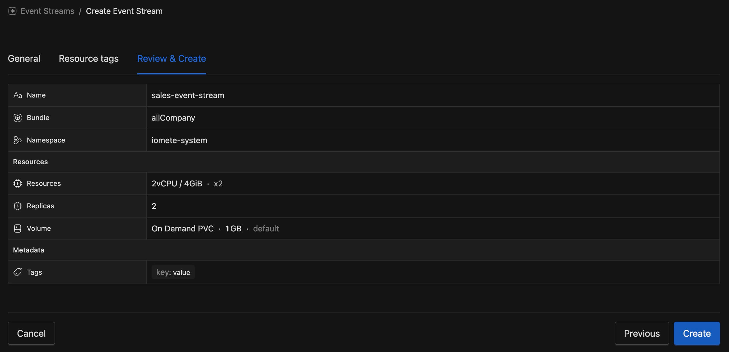 Review and create | IOMETE