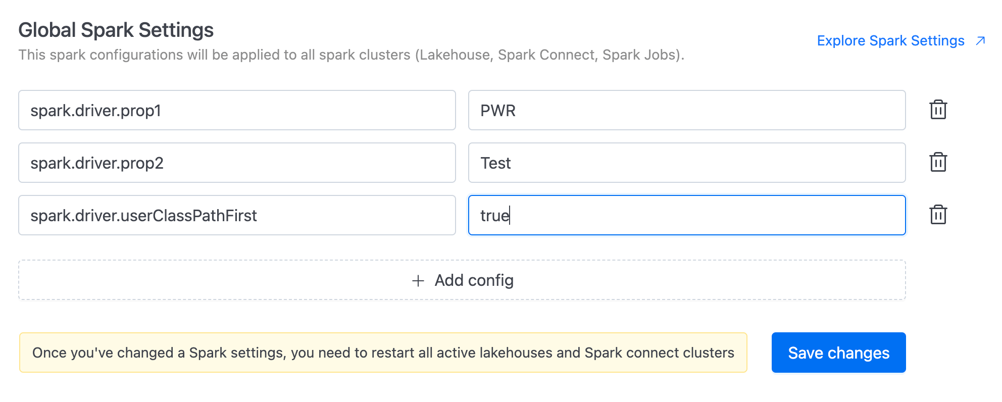 Save spark setting | IOMETE