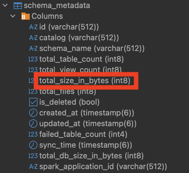 Schema Metadata | IOMETE