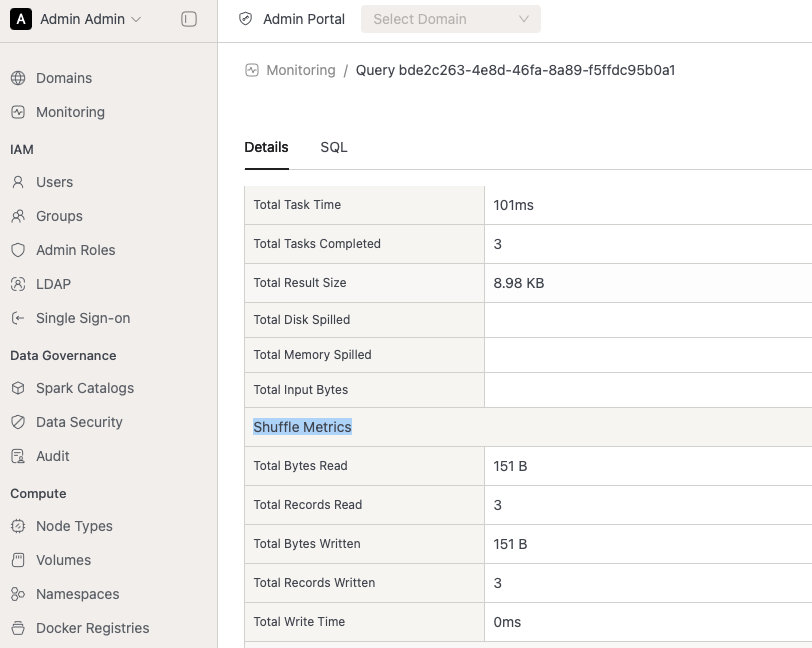 Shuffle Metrics | IOMETE