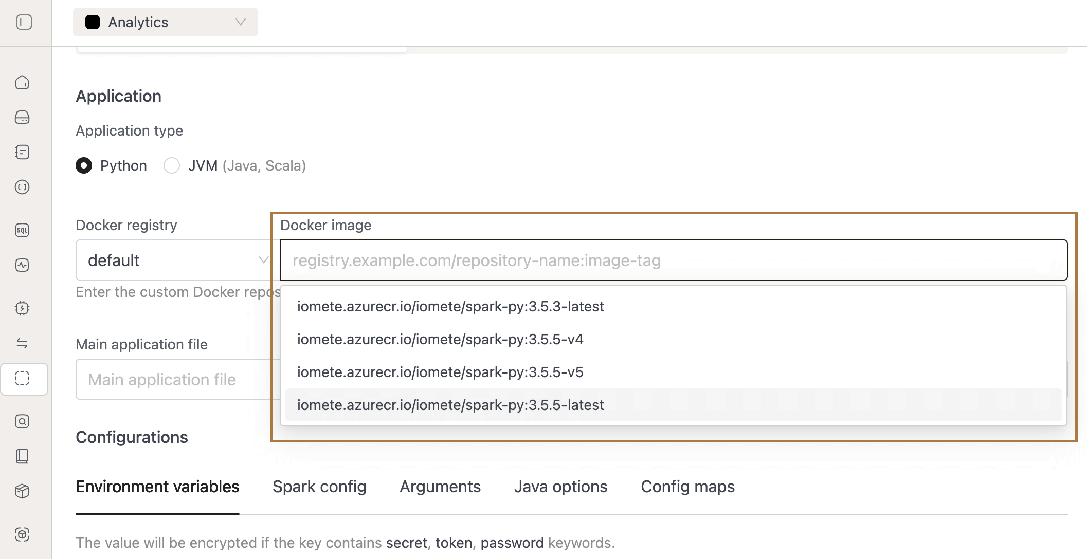 Spark Image List | IOMETE