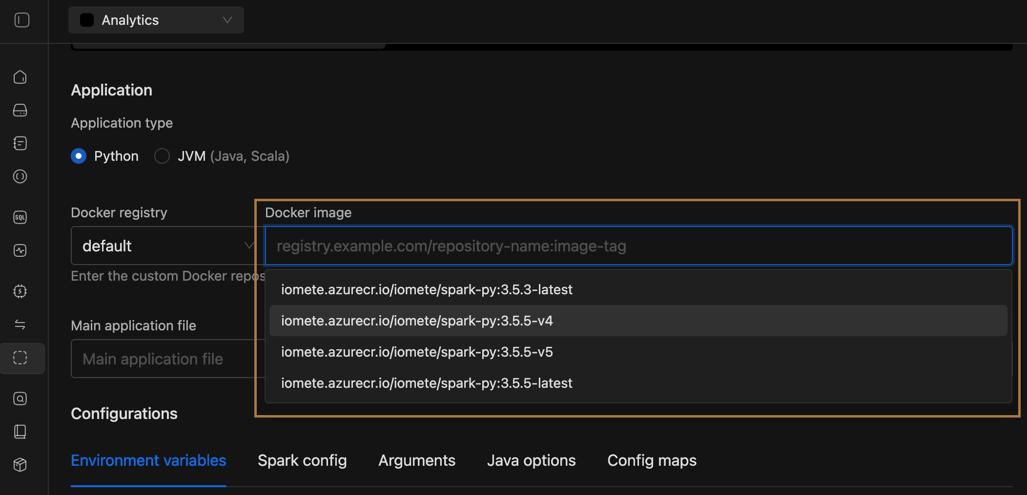 Spark Image List | IOMETE