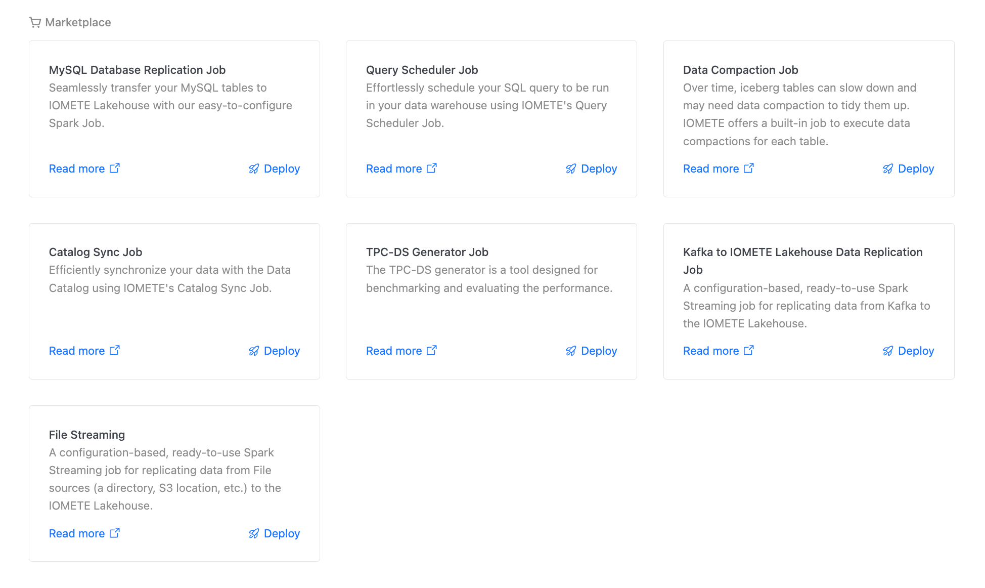IOMETE Spark Jobs Marketplace | IOMETE