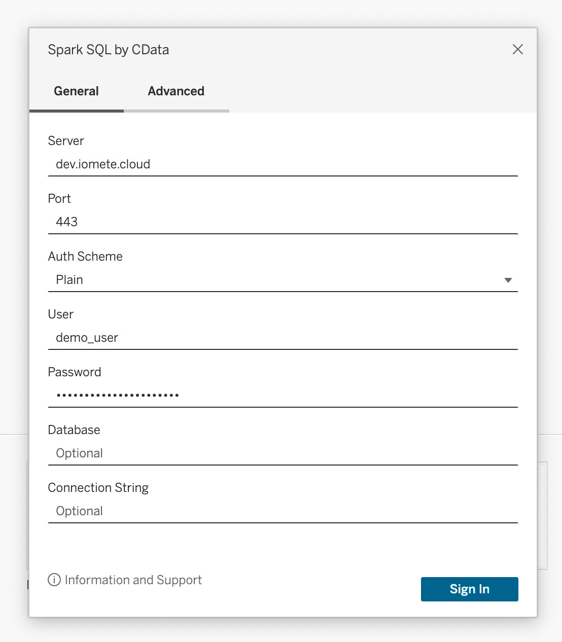 IOMETE tableau CData connector | IOMETE