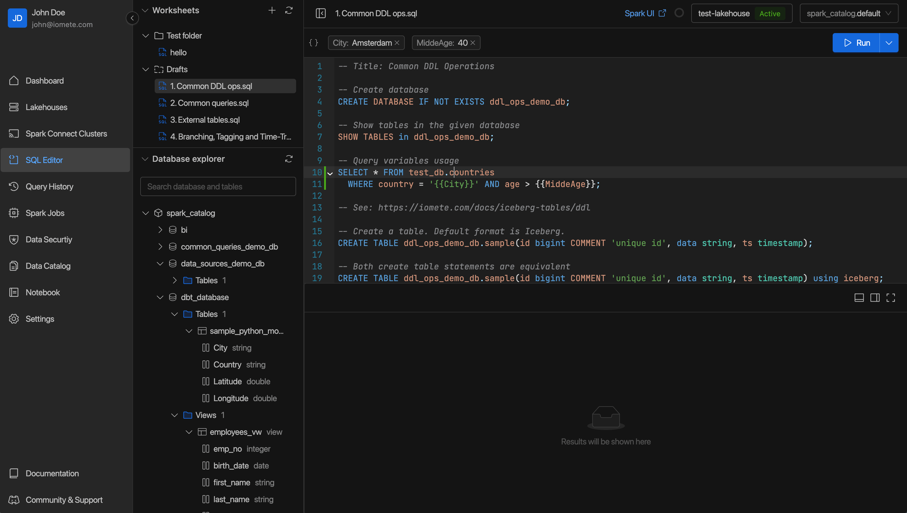 SQL Editor | IOMETE