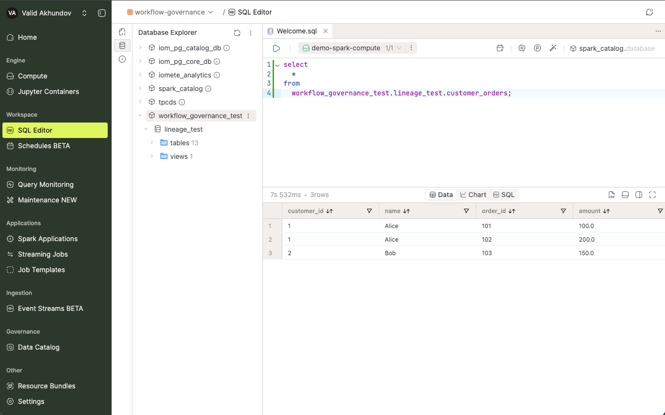 Spark Catalogs in SQL Editor | IOMETE