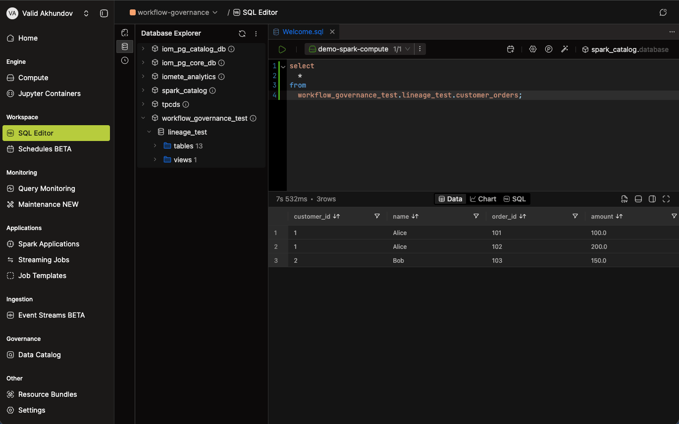 Spark Catalogs in SQL Editor | IOMETE
